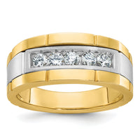 IBGoodman 14k Two-tone 5 Stone Polished/Satin Men's Ring Mounting-B63919