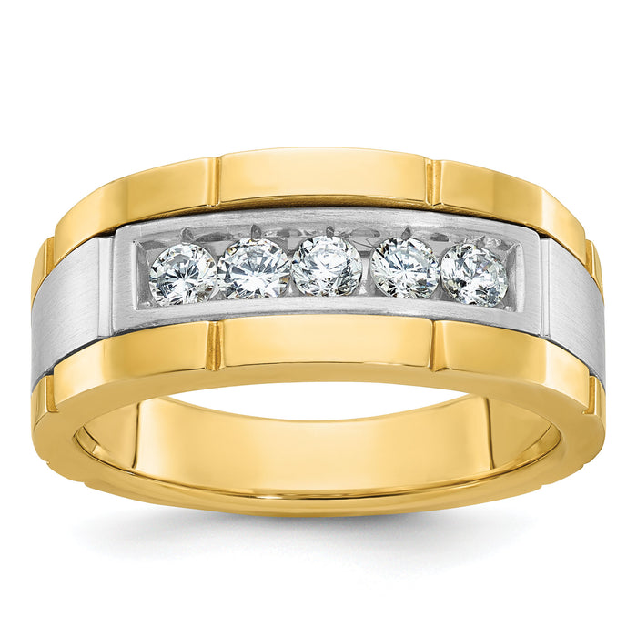 IBGoodman 14k Two-tone 5 Stone Polished/Satin Men's Ring Mounting-B63919
