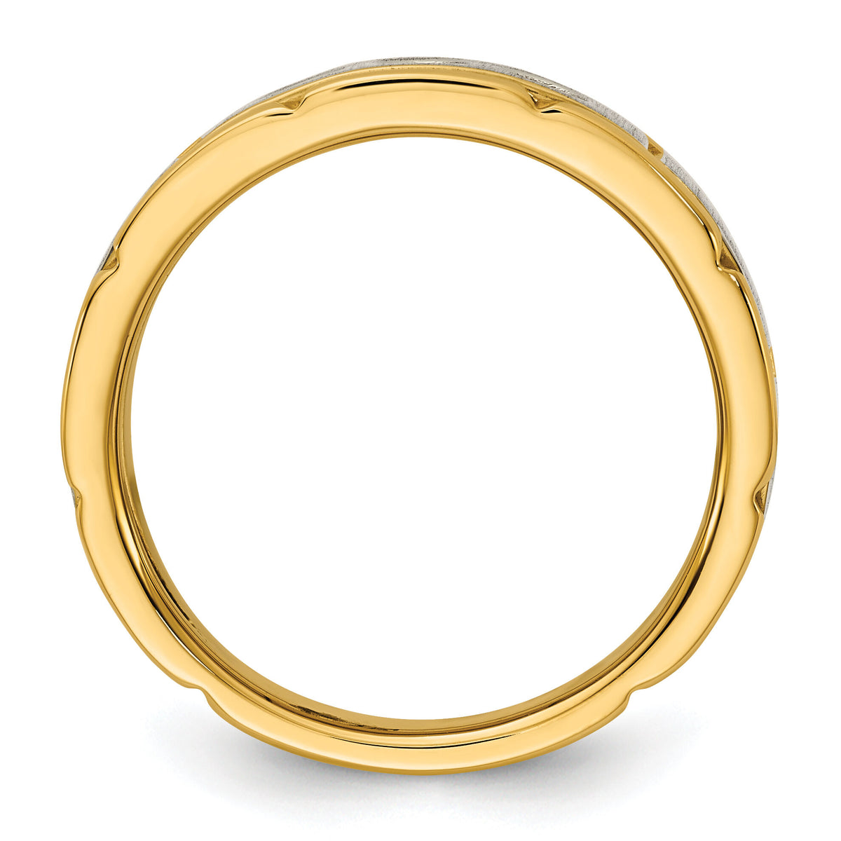 IBGoodman 14k Two-tone 3 Stone Prong Set Men's Ring Mounting-B63924