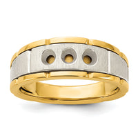 IBGoodman 14k Two-tone 3 Stone Prong Set Men's Ring Mounting-B63924