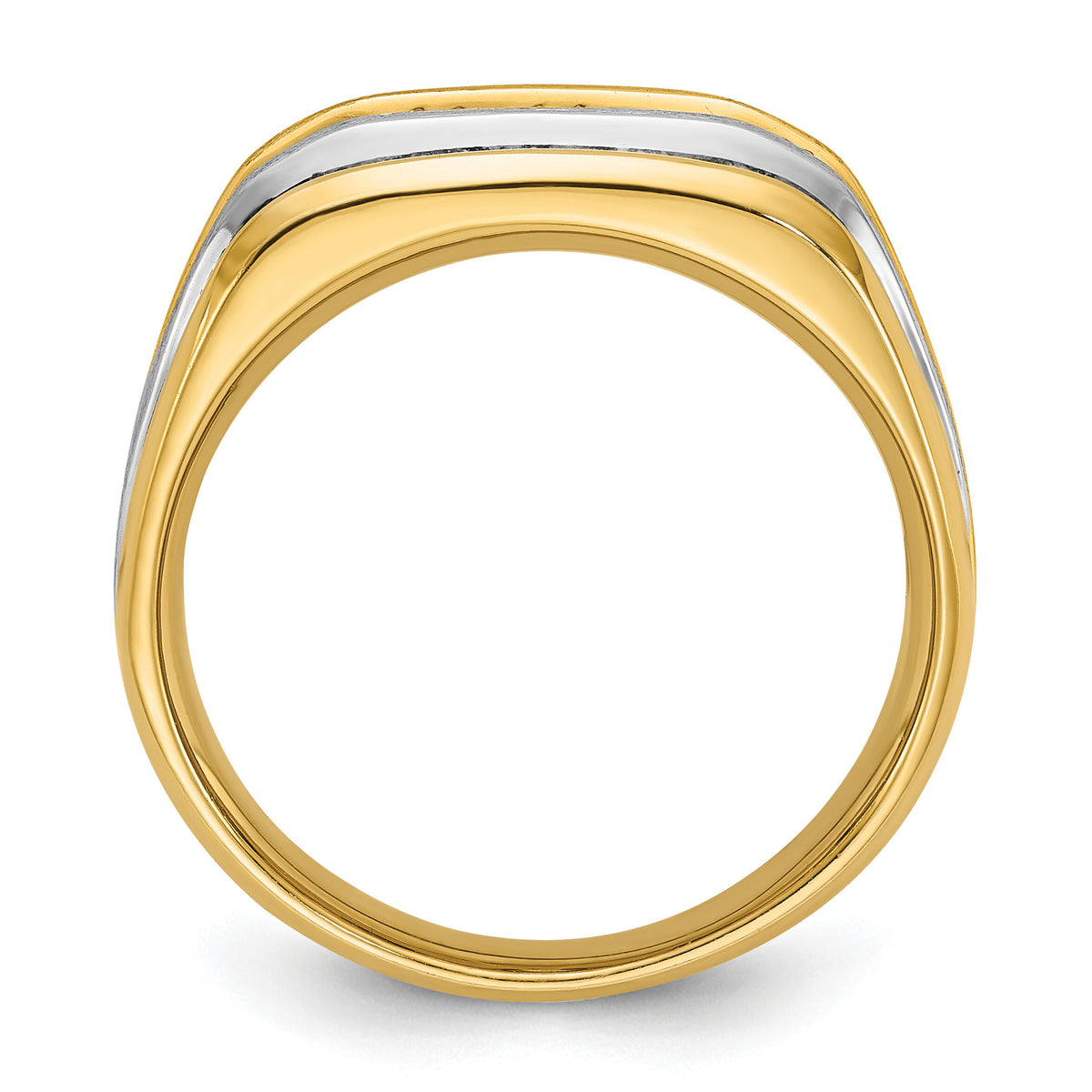 14k Two-tone 1/2 ct Lab Grown Diamond VS/SI+ G+ 5 Stone Comp Men's Ring-B63945