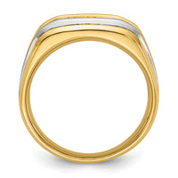 14k Two-tone 1/2 ct Lab Grown Diamond VS/SI+ G+ 5 Stone Comp Men's Ring-B63945