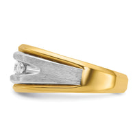 14k Two-tone 1/2 ct Lab Grown Diamond VS/SI+ G+ 5 Stone Comp Men's Ring-B63945