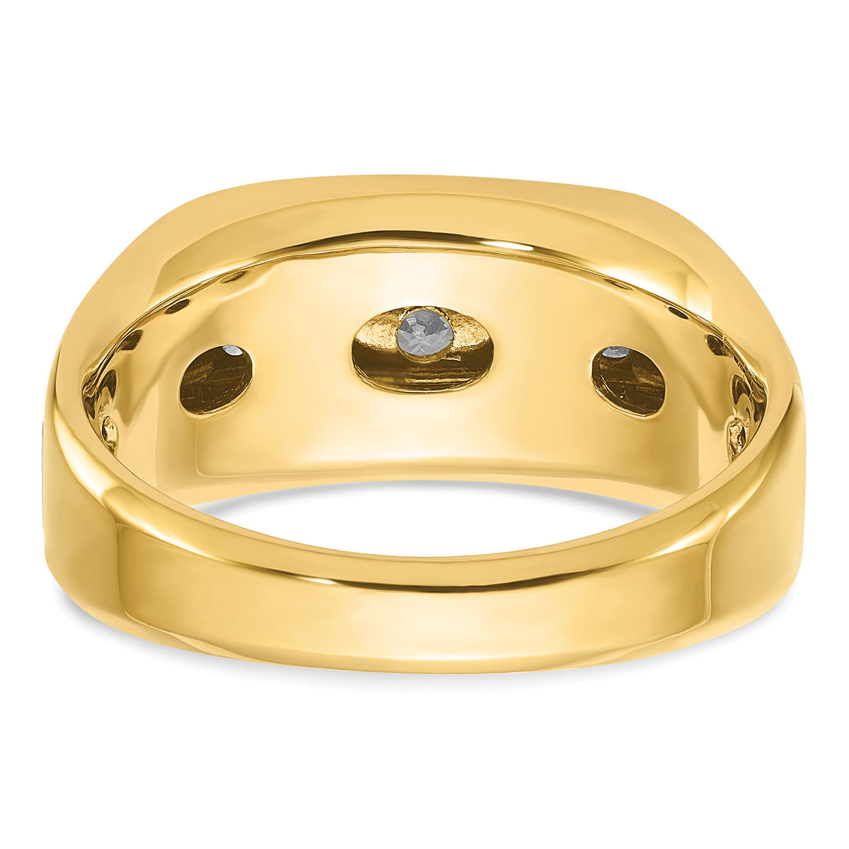 14k Two-tone 1/2 ct Lab Grown Diamond VS/SI+ G+ 5 Stone Comp Men's Ring-B63945