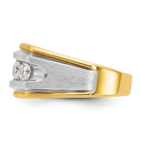 14k Two-tone 1 ct Lab Grown Diamond VS/SI+ G+ 5 Stone Complete Men's Ring-B63946