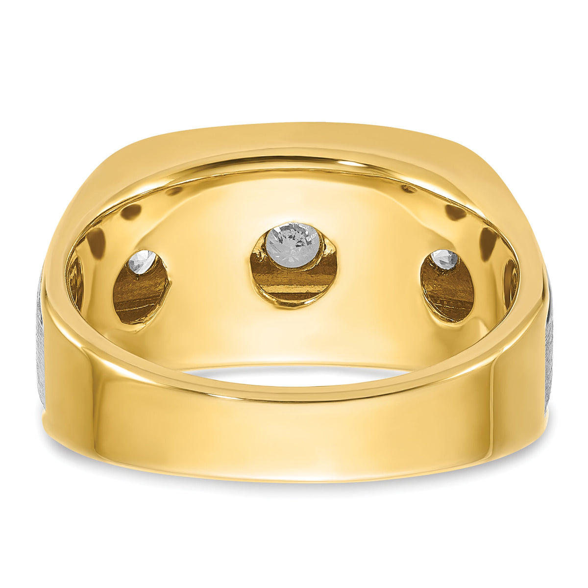 14k Two-tone 1 ct Lab Grown Diamond VS/SI+ G+ 5 Stone Complete Men's Ring-B63946