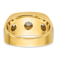 14k Two-tone 1 ct Lab Grown Diamond VS/SI+ G+ 5 Stone Complete Men's Ring-B63946