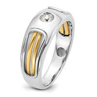 IBGoodman 14k Two-tone Men's Polished and Cut-Out 1/5 Carat AA Quality Diamond Ring-B63971-4WYAA