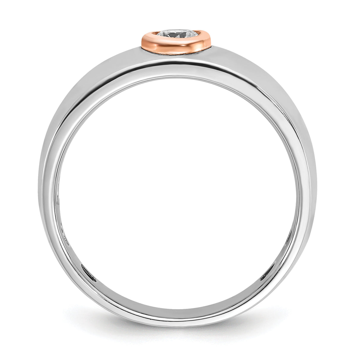14k Two-tone White/Rose Gold IBGoodman Men's Diamond Complete Ring-B63980