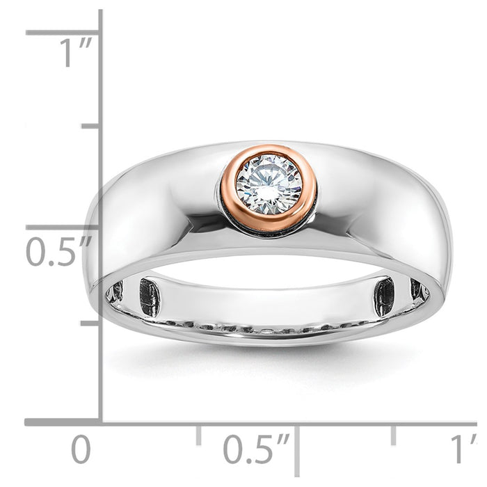 14k Two-tone White/Rose Gold IBGoodman Men's 1/4 carat Diamond Complete Ring-B63980-4WRAA