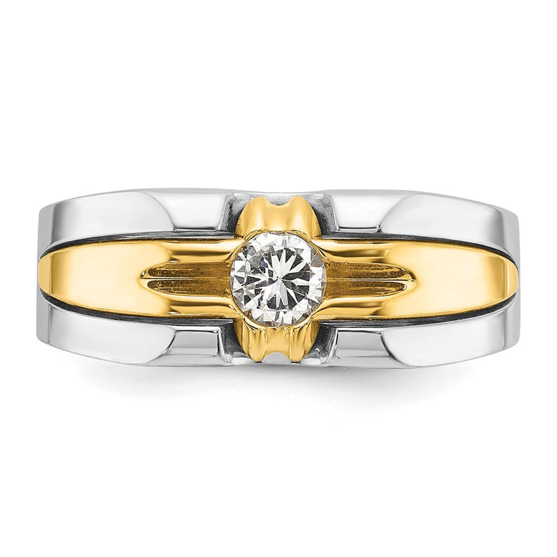 14k Two-tone IBGoodman Men's 3/8 carat Diamond Complete Ring-B63987-4WYAA