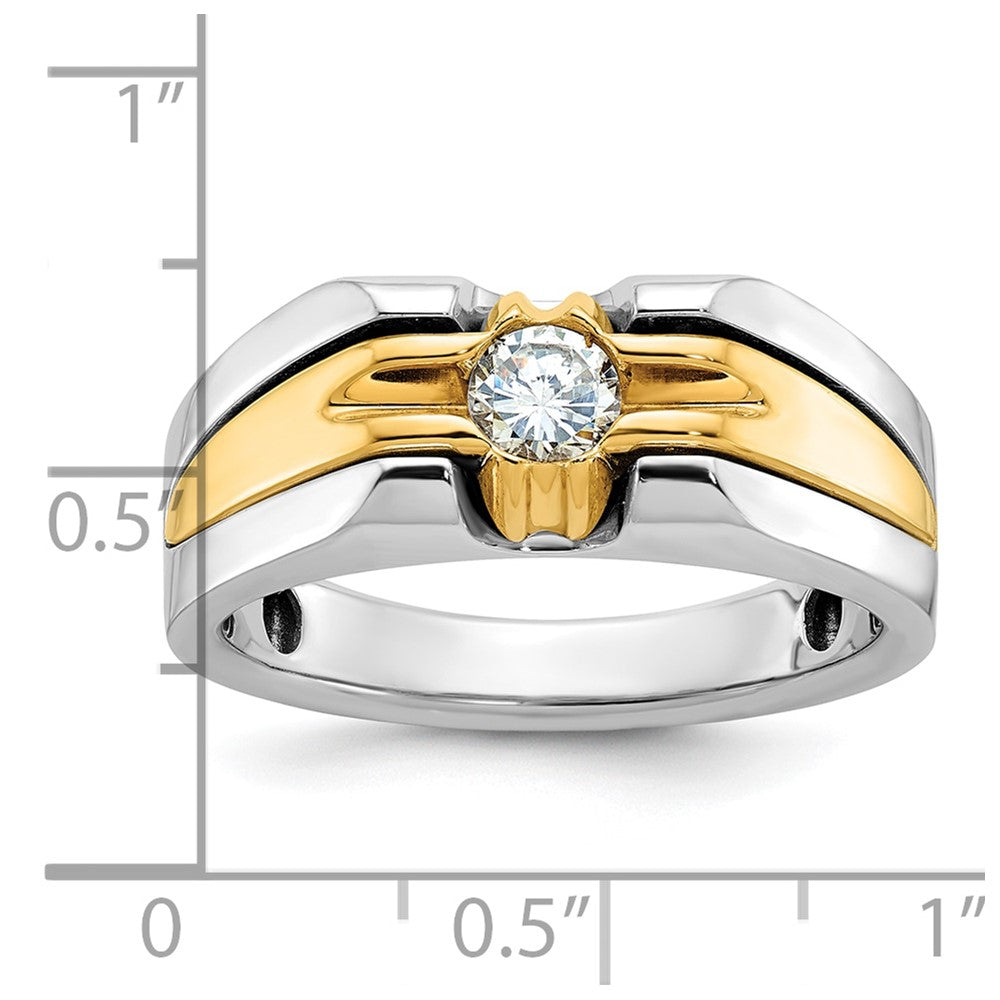 14k Two-tone IBGoodman Men's 3/8 carat Diamond Complete Ring-B63987-4WYAA