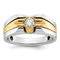 14k Two-tone IBGoodman Men's 3/8 carat Diamond Complete Ring-B63987-4WYAA