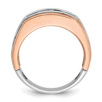 14k White/Rose Gold IBGoodman Men's Satin 5-Stone Diamond Ring-B63991