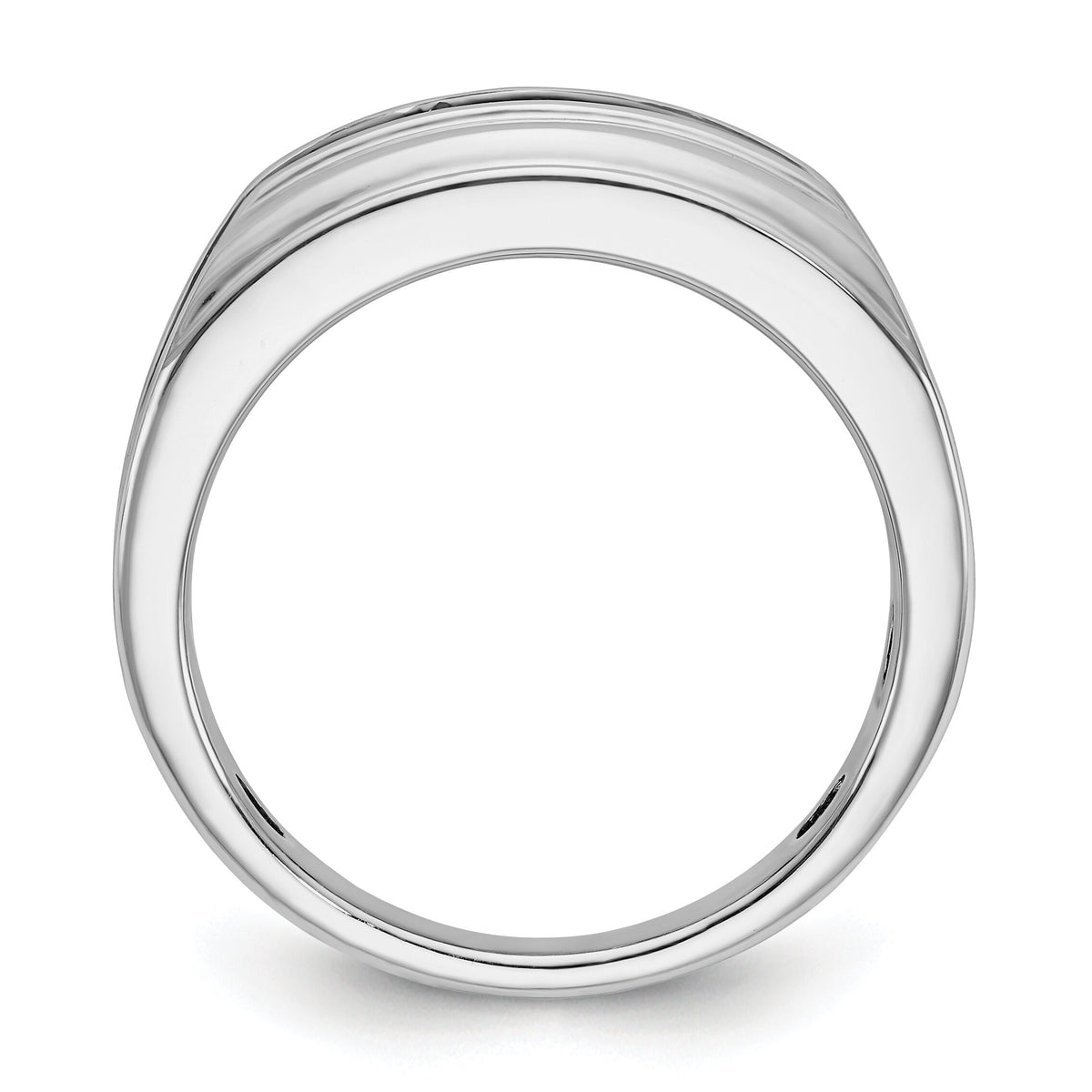 10kw IBGoodman Men's Polished Satin & Grooved 5-Stone Ring Mounting-B63996
