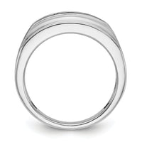 10kw IBGoodman Men's Polished Satin & Grooved 5-Stone Ring Mounting-B63996