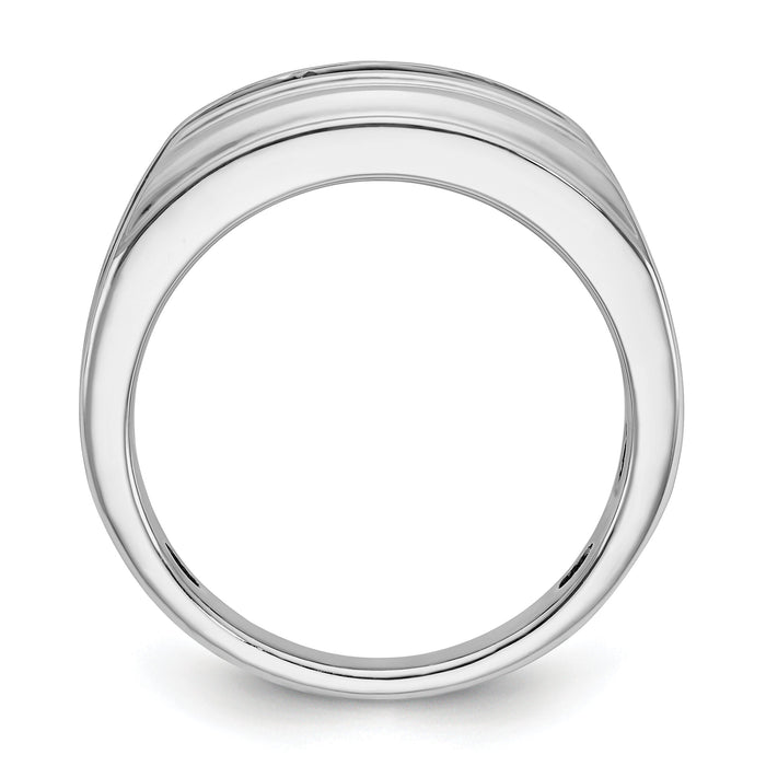 10kw IBGoodman Men's Polished Satin & Grooved 5-Stone Ring Mounting-B63996