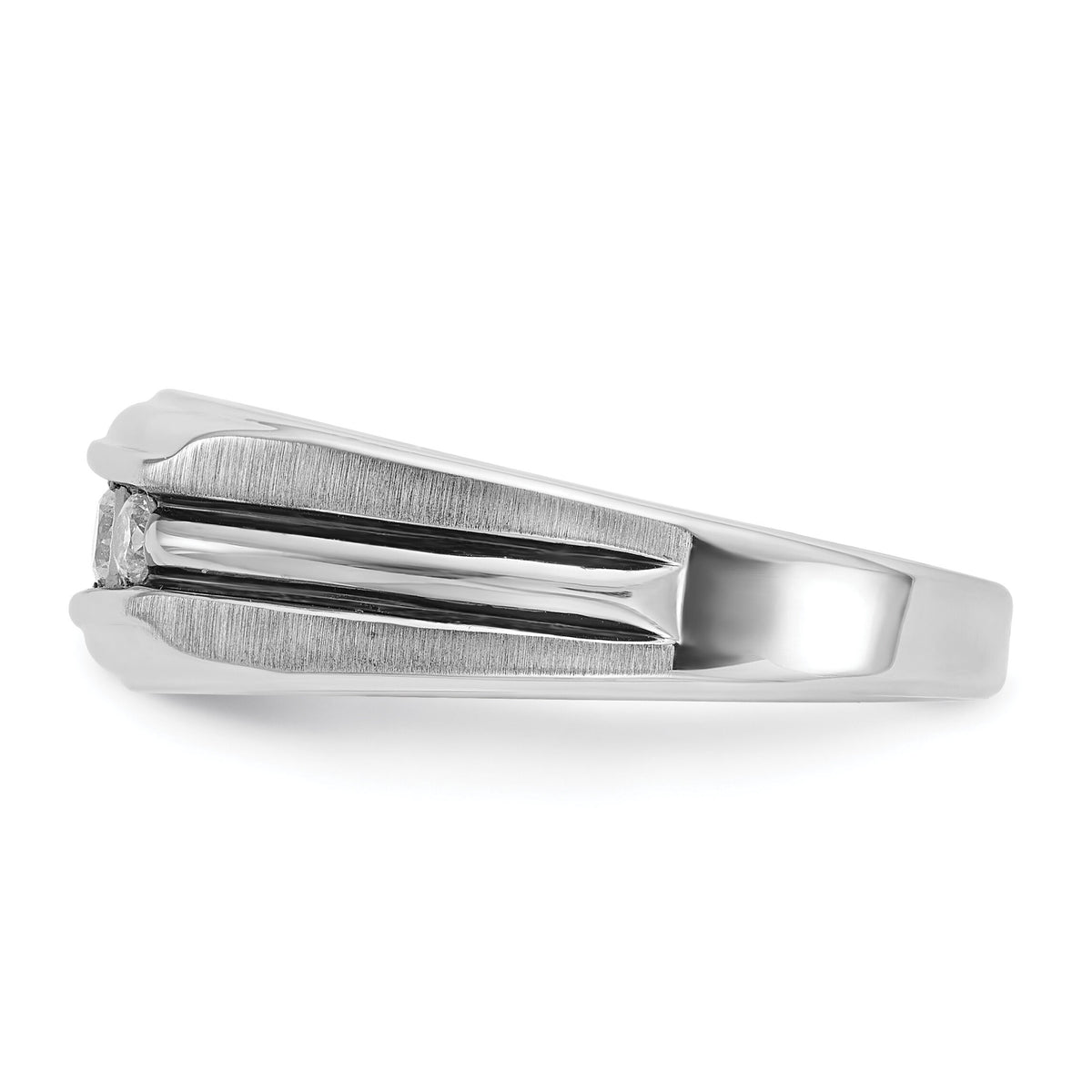 10kw IBGoodman Men's Polished Satin & Grooved 5-Stone Ring Mounting-B63996