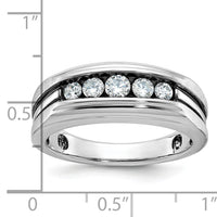 10kw IBGoodman Men's Polished Satin & Grooved 5-Stone Ring Mounting-B63996