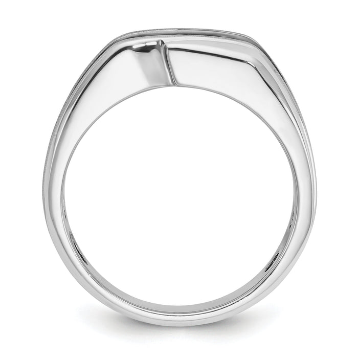 14k White Gold w/ Black RH 1/2ct Lab Grown Diamond VS/SI+ G+ Men's Ring-B64002
