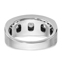 IBGoodman 14k White Gold Men's Polished and Satin 5-Stone 1 Carat AA Quality Diamond Ring-B64008-4WAA