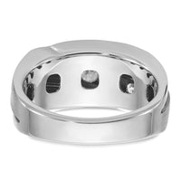 10k White Gold Men's Polished Satin and Grooved Ring Mounting-B64010