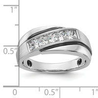 14k White Gold w/ Black RH 1ct Lab Grown Diamond VS/SI+ G+ Men's Ring-B64012