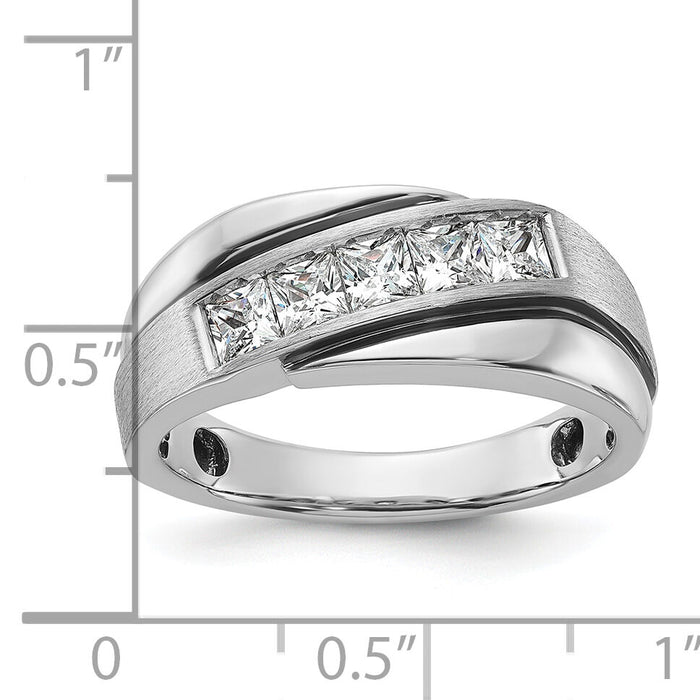 14k White Gold w/ Black RH 1ct Lab Grown Diamond VS/SI+ G+ Men's Ring-B64012