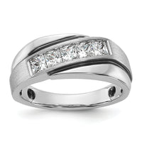 14k White Gold w/ Black RH 1ct Lab Grown Diamond VS/SI+ G+ Men's Ring-B64012