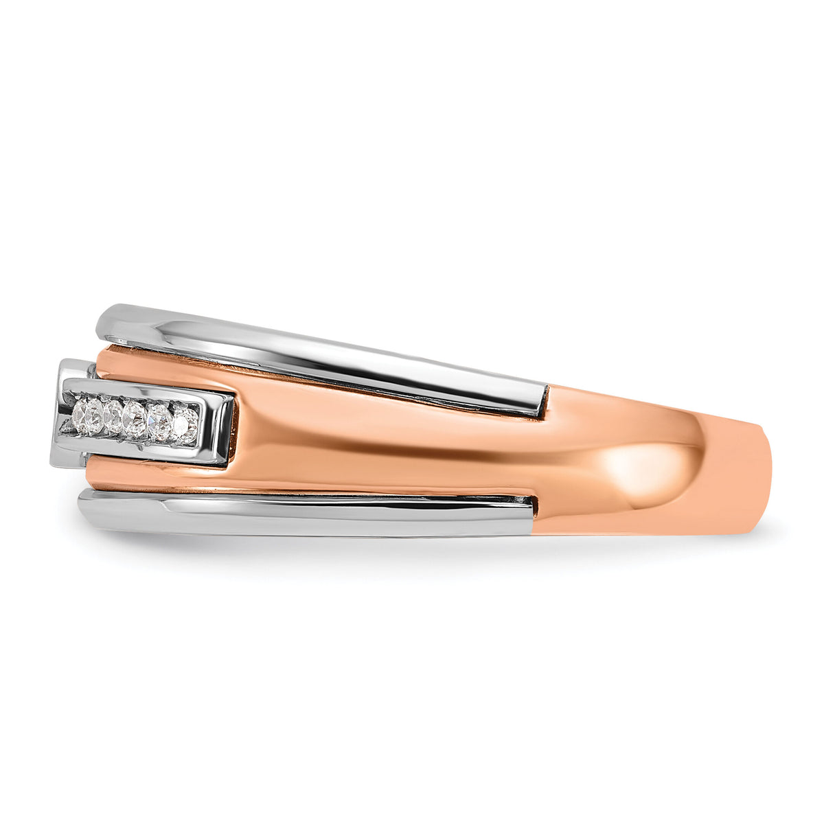 10k Two-tone White/Rose Gold IBGoodman Men's Diamond Ring Mounting-B64030