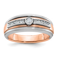 10k Two-tone White/Rose Gold IBGoodman Men's Diamond Ring Mounting-B64030
