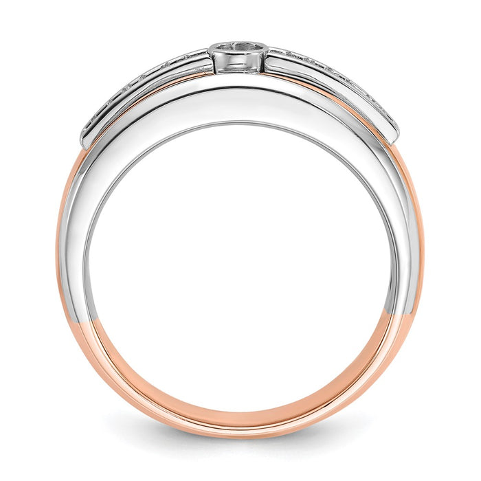 14k Two-tone White/Rose Gold IBGoodman Men's 1/5 carat Diamond Complete Ring-B64030-4RWAA