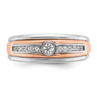 14k Two-tone White/Rose Gold IBGoodman Men's 1/5 carat Diamond Complete Ring-B64030-4RWAA