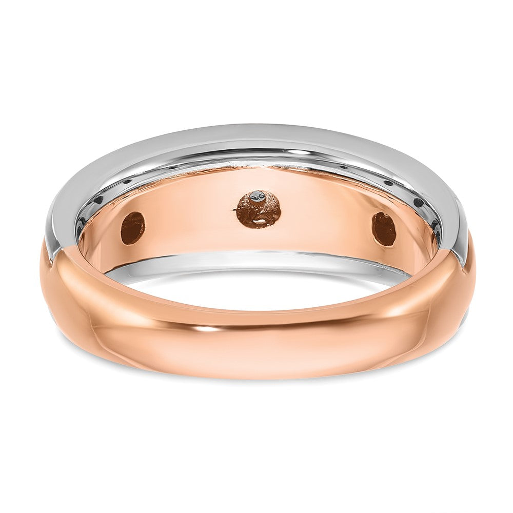 14k Two-tone White/Rose Gold IBGoodman Men's 1/5 carat Diamond Complete Ring-B64030-4RWAA