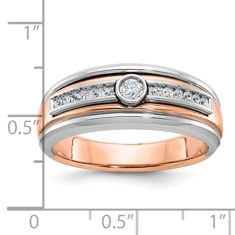 14k Two-tone White/Rose Gold IBGoodman Men's 1/5 carat Diamond Complete Ring-B64030-4RWAA