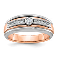 14k Two-tone White/Rose Gold IBGoodman Men's 1/5 carat Diamond Complete Ring-B64030-4RWAA