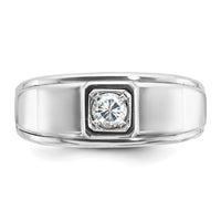 14k White Gold IBGoodman Men's 1/3 carat Diamond Complete Ring-B64032-4WAA