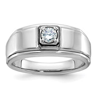 14k White Gold IBGoodman Men's 1/3 carat Diamond Complete Ring-B64032-4WAA