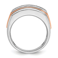 14k White/Rose Gold IBGoodman Men's Polished 5-Stone Diamond Ring-B64035