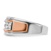 14k White/Rose Gold IBGoodman Men's Polished 5-Stone Diamond Ring-B64035