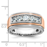 14k White/Rose Gold IBGoodman Men's Polished 5-Stone Diamond Ring-B64035