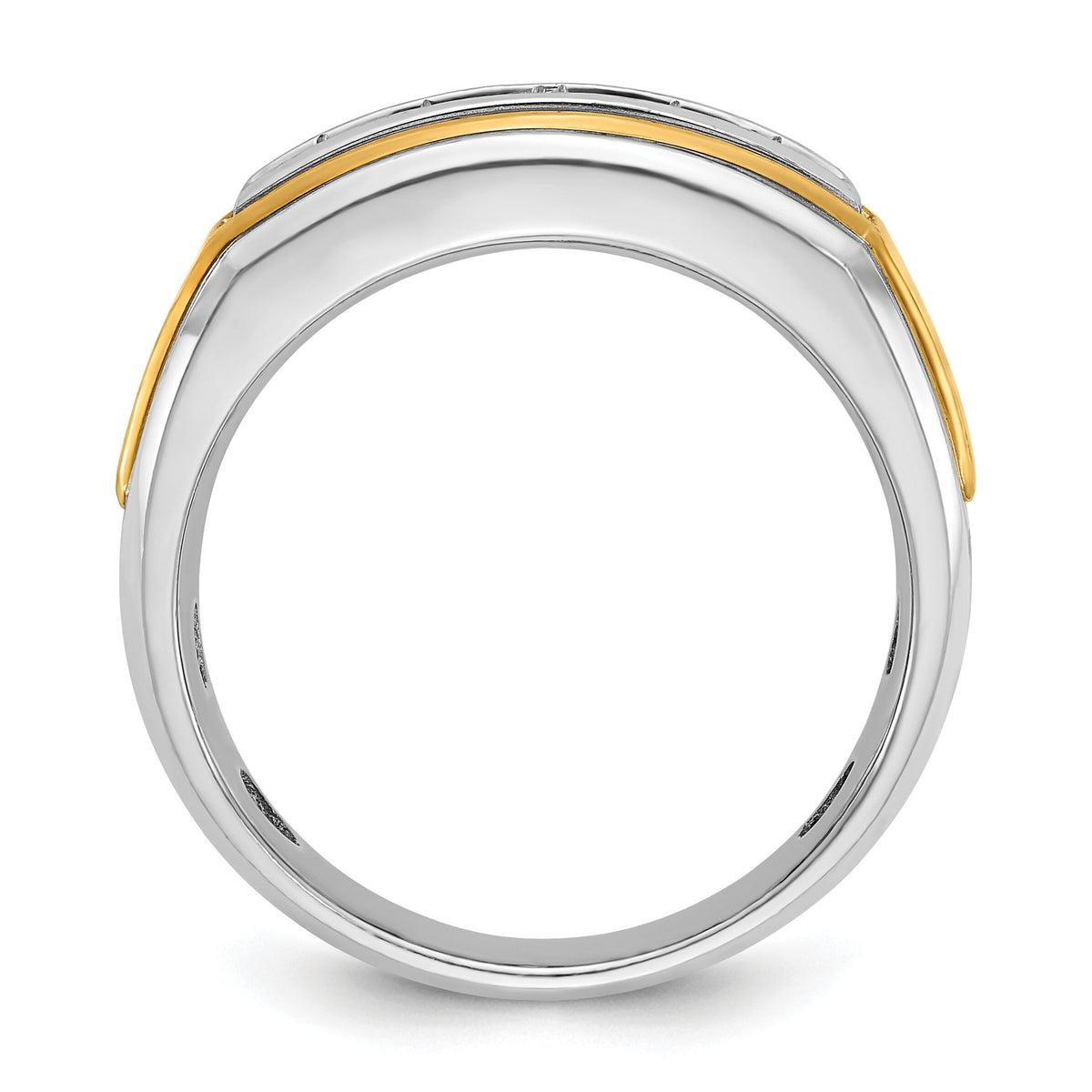 10k Two-tone IBGoodman Men's Polished 5-Stone Diamond Ring-B64037
