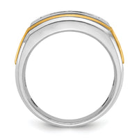 10k Two-tone IBGoodman Men's Polished 5-Stone Diamond Ring-B64037
