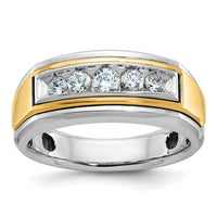 10k Two-tone IBGoodman Men's Polished 5-Stone Diamond Ring-B64037
