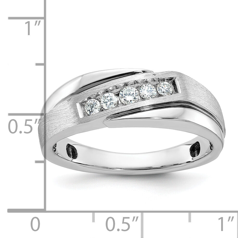 10kw w/ Black RH IBGoodman Men's Polish/Satin A Diamond Ring-B64038