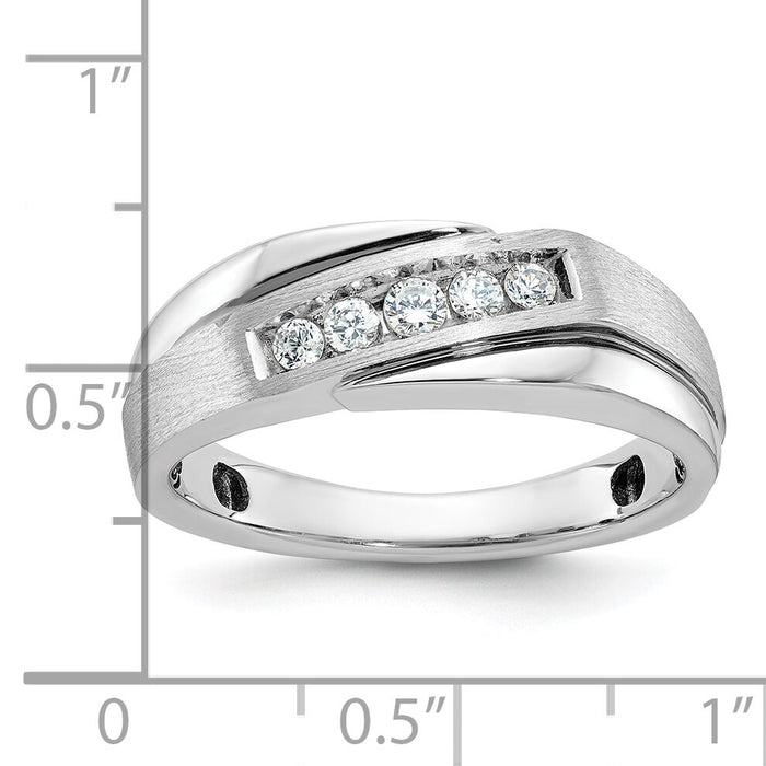 10kw w/ Black RH IBGoodman Men's Polish/Satin A Diamond Ring-B64038