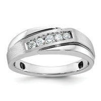 10kw w/ Black RH IBGoodman Men's Polish/Satin A Diamond Ring-B64038