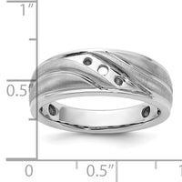IBGoodman 14k White Gold Polished/Grooved Men's Ring Mounting-B64056