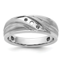 IBGoodman 14k White Gold Polished/Grooved Men's Ring Mounting-B64056