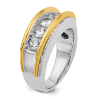 IBGoodman 14k Two-tone Men's Polished 5-Stone 1 1/5 Carat AA Quality Diamond Ring-B64060-4WYAA